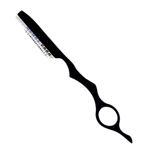 Rasoir professionnel en acier inoxydable noir pour coiffure, coupe-fine et texturisation, qualité salon pour coiffeurs et barbiers - Product Image 1