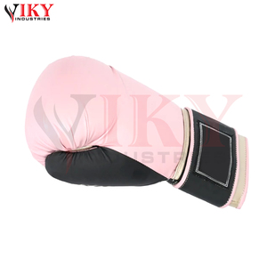 Gants de boxe en cuir PU à étiquette privée, nouvelle collection, rose et noir, avec rembourrage multicouche, soutien du poignet, meilleur fournisseur, marque personnalisée - Product Image 5