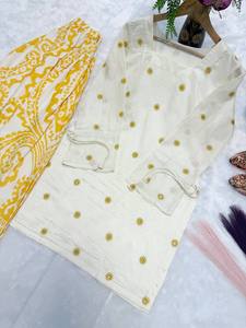 New Designer Premium Cotton <b>Top</b> With Farshi Pant Festival Special Collection For Women Special - Product Image 5