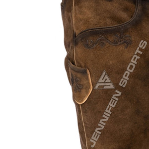 Pantalon Lederhosen en cuir bavarois, véritable cuir de vachette suédé, décontracté pour homme, avec cordon de serrage, séchage rapide et respirant, marron, pour l'<span class=keywords><strong>Oktoberfest</strong></span> - Product Image 6