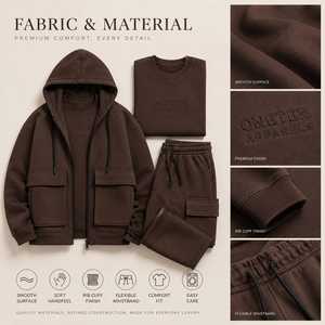 Ensemble de survêtement personnalisé épais et oversize à coupe droite avec fermeture éclair et capuche, fournisseur OEM, ensemble sweat à capuche et pantalon de jogging en polyester avec logo personnalisé - Product Image 4