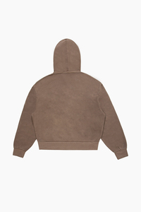 Sweat-shirt à capuche zippé marron pour homme, coupe ample et courte, style streetwear, en molleton avec poche kangourou, respirant, personnalisable avec logo, collection 2026 - Product Image 5
