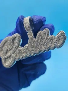 จี้เพชรโมอิสซาไนต์สั่งทำพิเศษ จี้ฮิปฮอปแบบฝังเพชร เครื่องประดับผ่านการทดสอบเพชร สร้อยคอแบบปรับแต่งได้ จี้เงินแท้ S925 - Product Image 5