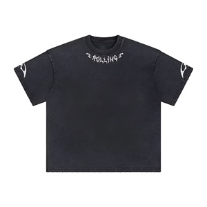 Camiseta Blanca de Algodón para Hombre, Personalizada, 220G, Peso Pesado, Manga Corta, Holgada, Estilo Oversize, Hombros Caídos, Estilo Urbano - Product Image 2