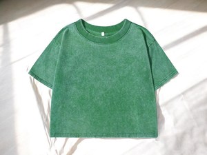 T-shirt court en coton délavé pour femme, coupe ajustée, avec logo personnalisé, style streetwear, marque privée, fabrication OEM - Product Image 6