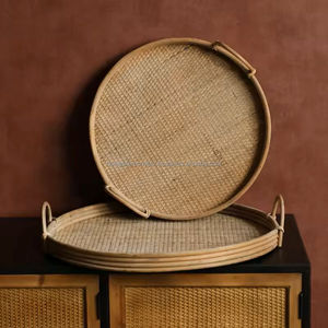 Bandeja de servicio de ratán natural hecha a mano Fabricante Ecológico Regalo decorativo Listo Sostenible de Vietnam - Product Image 5