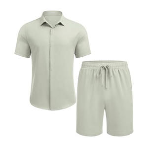Ensemble short et chemise pour homme, vêtements de bureau et de soirée, design de logo personnalisé, costume d'été deux pièces, 2 pièces - Product Image 6