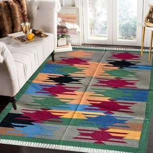 Modern Cotton Dhurrie Flatweave Area Rugs 014 <b>Set</b> <b>for</b> Bedroom Decor and <b>Kitchen</b> Traffic-Clean and Stylish - Product Image 1