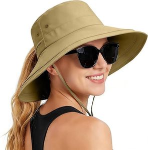 Chapeau Bob Unisexe en Jean Kaki à Large Bord avec Sangle de Menton Réglable Broderie 3D Plage Cyclisme Extérieur Décontracté Taille Adulte 54-56CM - Product Image 1