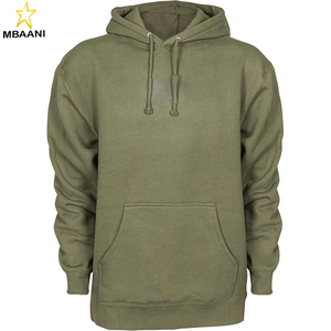 Sweat-shirt à capuche vert olive MBAANI unisexe, manches longues, couleur unie, en coton, durable et chaud, idéal pour la chasse - Product Image 1
