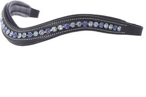 2026 Cintas para la frente de cuero de vaca genuino para caballos, con brillo y cristales, para cabezadas premium con efecto flash - Product Image 4