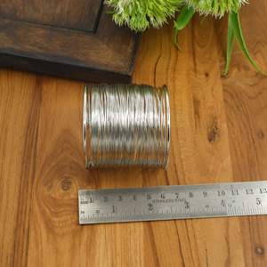 Wide Stainless Steel Wire <b>Cuff</b> <b>Bracelet</b>, Gold <b>Silver</b> Layered <b>Cuff</b> Bangle, Minimalist Statement <b>Bracelet</b>, Adjustable Open <b>Cuff</b> - Product Image 2
