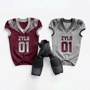 Uniforme de football américain pour hommes de haute qualité, maillot personnalisé avec logo et numéro, équipement d'entraînement respirant en polyester, kit complet, commande en gros - Product Image 1