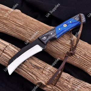 Cuchillo de Caza y Camping de Acero Inoxidable Forjado a Mano, de Alta Calidad, con Hoja Biselada Afilada, Mango de Madera Pakka, OEM - Product Image 2