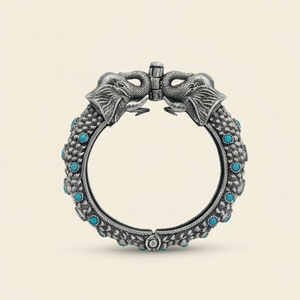 DIVYORO Brass <b>Copper</b> Alloy Oxidized Silver Ethnic Women's Bangle KADA for Anniversary - Product Image 1