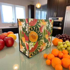 Bolso de mano reutilizable no tejido con logotipo personalizado, bolso de compras impreso en ambos lados, correa de hombro laminada, tamaño mediano - Product Image 4