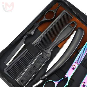 Professional Hair Styling Tools <b>Set</b> With Rainbow Scissors Comb Thinning Shears Stainless Steel Durable <b>Barber</b> Kit - Product Image 2