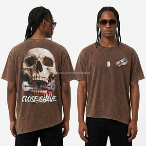 Camiseta Personalizada Color Malva con Lavado Ácido, 220GSM, Estampado Gráfico de Calavera Desert Tomb, Ropa Urbana para Hombre, Fabricante y Proveedor al por Mayor - Product Image 5