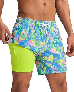 Pantalones cortos de hombre con estampado de tiburón, cintura media, cordón ajustable, secado rápido, informales, con bolsillos, rosa marino - Product Image 2