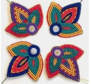 MD HANDICRAFTS Ensemble de dessous-de-verre brodés à la main avec perles, forme personnalisée, magnifique motif floral pour la décoration de la maison - Product Image 6