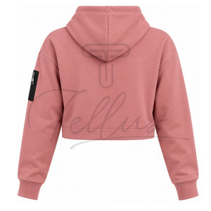 Sudadera con Capucha de Algodón para Mujer, Nueva Llegada, Sudaderas Personalizadas, Sudadera Corta con Capucha - Product Image 3