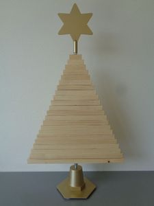 Handmade Wooden Christmas <b>Tree</b> <b>Ornament</b>, Natural Rustic Wood Holiday <b>Tree</b> Decoration for Tabletop Display, Christmas Party, Home - Product Image 4