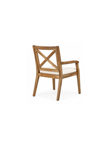 Sillón Moderno de Madera Maciza con Respaldo en X y Asiento Tapizado, Silla de Comedor Clásica para Muebles de Restaurante y Hotel - Product Image 2