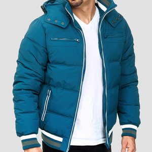 <b>Mens</b> Hooded Puffer <b>Jacket</b> With Zipper Closure And Ribbed Cuffs Winter Casual Wear - Product Image 5