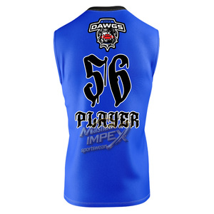 เสื้อแข่ง 7v7 แบบสั่งทำพิเศษ ผ้าสแปนเด็กซ์/โพลีเอสเตอร์ สีน้ำเงิน แขนกุด ระบายเหงื่อ ป้องกันแบคทีเรีย สำหรับเด็ก ยูนิเซ็กซ์ - Product Image 3