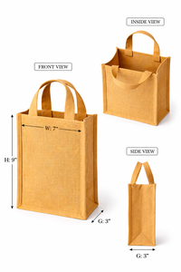 Bolsa de Regalo Ecológica de Yute, Mini Bolsa de Mano con Asas, Bolsa de Compras Reutilizable, Arpillera Natural - Product Image 2