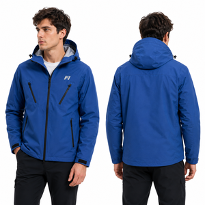 Chaqueta bomber personalizada para hombre con capucha, deportiva, de lona y nailon, con cremallera, reactiva al agua caliente, de secado rápido e impermeable. - Product Image 5