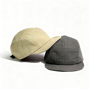 Casquette de baseball ajustée à visière plate avec logo personnalisé en relief, 100% coton, 5 panneaux, décontractée, pour le sport et les activités de plein air - Product Image 3
