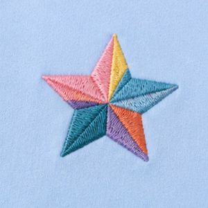 Camiseta de Mujer Azul Cielo y Amarillo Limón, Corte Raglán, Diseño de Bloques de Color, Estampado Gráfico de Estrellas, Cuello Redondo, Manga Corta, Algodón, Informal, Personalizada - Product Image 6