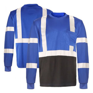 Best Quality Men Reflective Tape Workwear Hi <b>Vis</b> Long Sleeve <b>T</b>-<b>Shirts</b> <b>High</b> Visibility Two Tone Safety Construction <b>T</b>-<b>Shirts</b> - Product Image 1