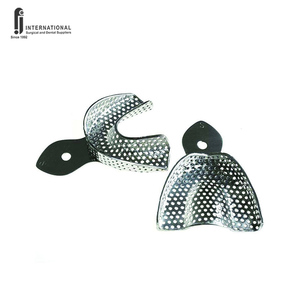 FJ INTERNATIONAL Porte-empreintes dentaires personnalisables en acier inoxydable, perforés et non perforés, pour empreintes supérieures et inférieures en alginate, CE - Product Image 5