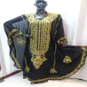 Arabic Embroidery Kaftan Dress Long Sleeve Muslim Dresses Arabic Long Dress Farasha kaftan
