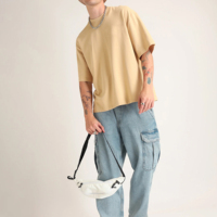 Camisetas de Hombre al por Mayor, Tendencia Actual, Corte Regular, 100% Algodón, Felpa, Estampado, Lavado Vintage, Color Sólido, Transpirables, de Secado Rápido
