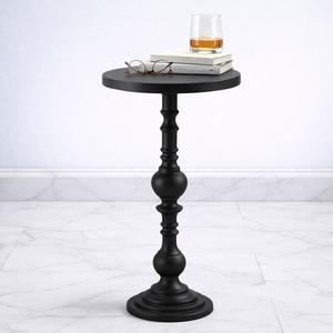Mesa Auxiliar de Bistro para Exteriores con Superficie de Patrón Tejido, Acabado Resistente a la Intemperie, Patas Curvas, Soporte Estable, Perfecta para Patio, Jardín, Balcón - Product Image 6