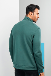 Blouson bomber vert pour homme, col montant, fermeture éclair, couleur unie, style décontracté, matière polyester, coupe ajustée, pour l'automne - Product Image 3