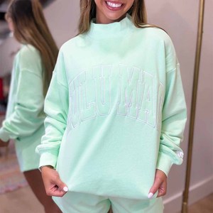 Sudadera LULU MAC Gris Extra Grande con Cuello Redondo, Logotipo con Letras Bordadas, Unisex, Tejida, de 2 Piezas, para Otoño, de Alta Calidad - Product Image 5