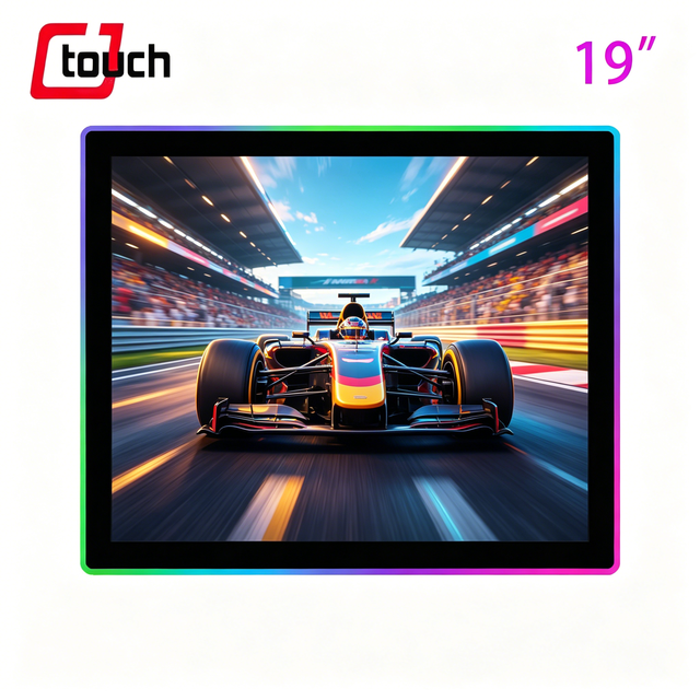 Custom 19"- 55" PCAP Halo Design LED Framed Touch Monitor Gaming Machine Screen Surround in Front 3m Touch Screen