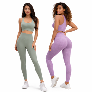 Nouvel ensemble de yoga pour femme, design uni, service OEM, taille haute, effet push-up, 2 pièces, tenue de sport - Product Image 6