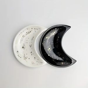 Moon Phase Ceramic <b>Ring</b> Dish Porcelain Jewelry Organizer Tray Minimalist Moon Star Trinket <b>Plate</b> For Home Decor - Product Image 6