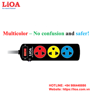 LiOA 3SND3.2.10 2200W/10A Interruptor de enchufe de extensión sin conexión a tierra negro Enchufe común Reino Unido EE. UU. UE AU 3 salidas Longitud del cable de 3 metros - Product Image 4