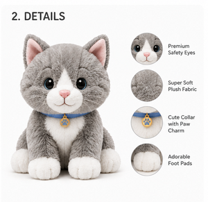 <b>cat</b> <b>plush</b> toy soft <b>cat</b> stuffed animal cute <b>cat</b> <b>plush</b> doll cartoon <b>cat</b> soft toy kitten cuddle toy kawaii <b>cat</b> <b>plush</b> - Product Image 3
