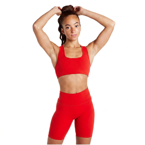 Ensemble short taille haute gris et soutien-gorge de sport pour femme, idéal pour le fitness - Product Image 3
