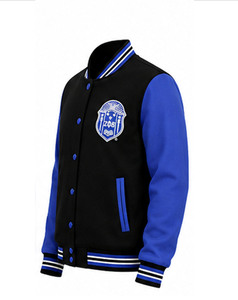 เสื้อแจ็คเก็ต Zeta Phi Beta สีดำ-น้ำเงินกรมท่า ปักโลโก้ แขนยาว คอตั้ง ผ้าซาตินสำหรับผู้หญิง แบบเรียบ สำหรับฤดูใบไม้ร่วงและฤดูหนาว - Product Image 3
