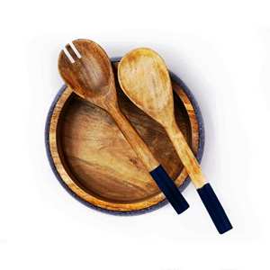 Produit très vendu, ensemble de service pour salade de couleur bleue, écologique, passe au lave-vaisselle, outils pour salade, cuisine à domicile, fabriqué en Inde - Product Image 4