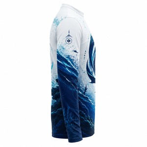 Camisa de Pesca Casual de Manga Larga para Hombre, Estampado de Marlin, Impresión Digital, UPF 50, Anti-UV, Secado Rápido, Poliéster, Ropa para Exteriores - Product Image 4
