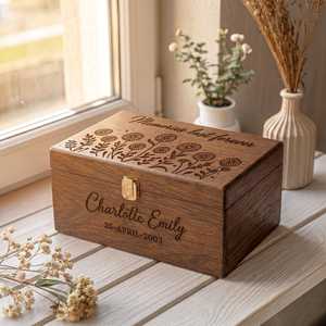 Brown Wooden <b>Lockable</b> Storage <b>Box</b> Custom Name Engraving Classic Design 3-6L Capacity Sundries Organizer Gift for Bedroom Desk - Product Image 3